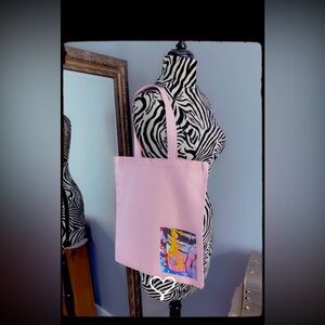 Stylish Pink Artistic Canvas Tote Bag